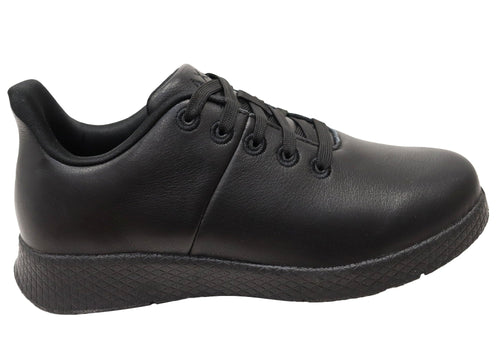 Axign Unisex Action Leather Lightweight Work Orthotic Shoes