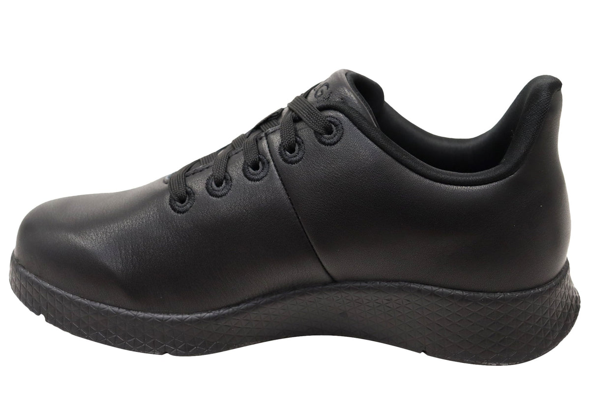 Axign Unisex Action Leather Lightweight Work Orthotic Shoes