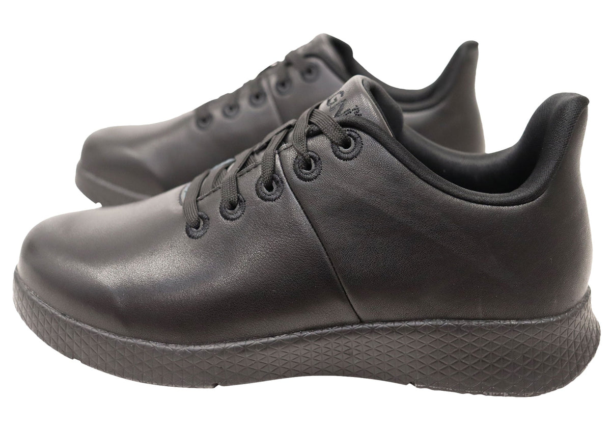 Axign Unisex Action Leather Lightweight Work Orthotic Shoes