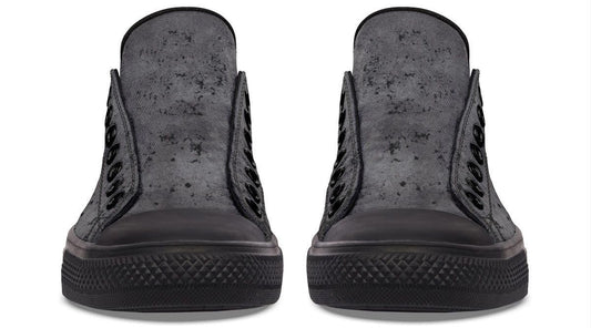 “No Pain No Gain” Gray Pattern Black Lowtop Sneaker