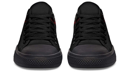 Butterfly Rose And Skull Black Lowtop Sneaker