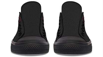 Butterfly Rose And Skull Black Lowtop Sneaker