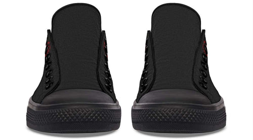 Butterfly Rose And Skull Black Lowtop Sneaker