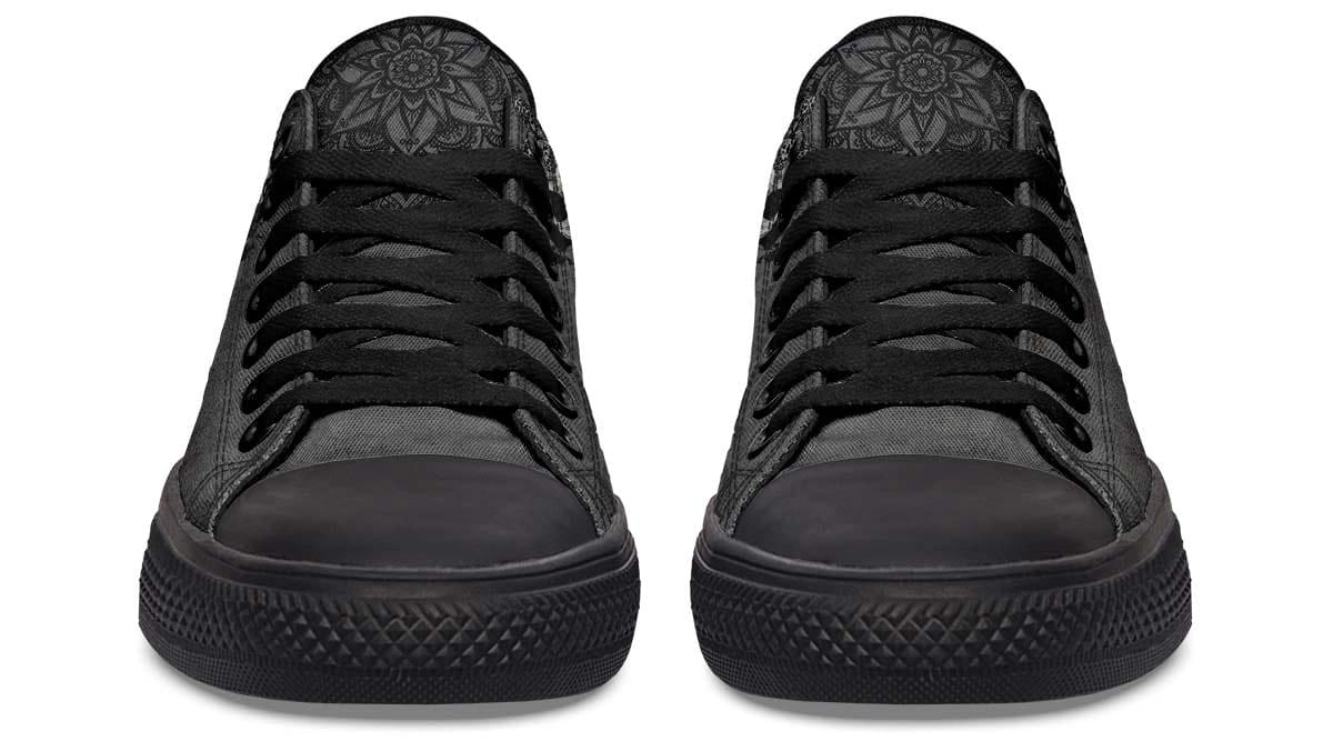 Mandala Skull Pattern Black Lowtop Sneaker