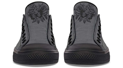 Moth and Rose Black Lowtop Sneaker