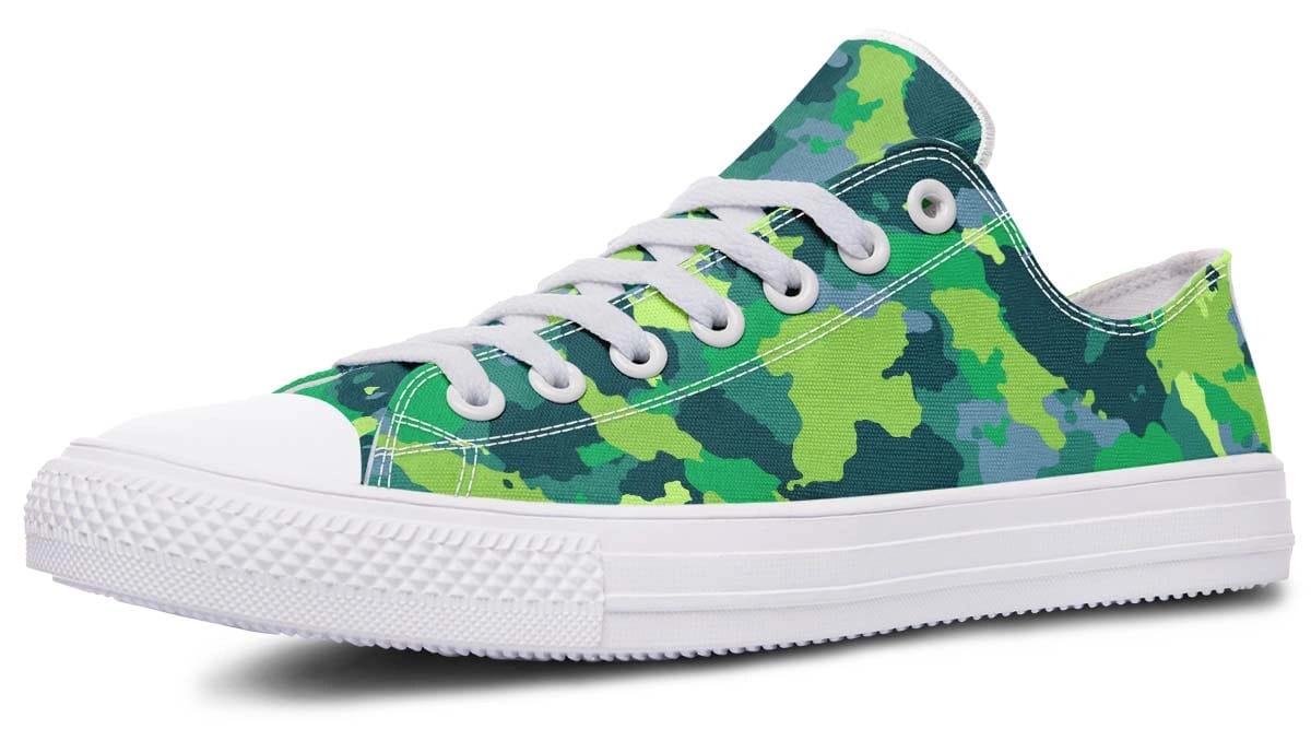Moss Camo Pattern White Lowtop Sneaker