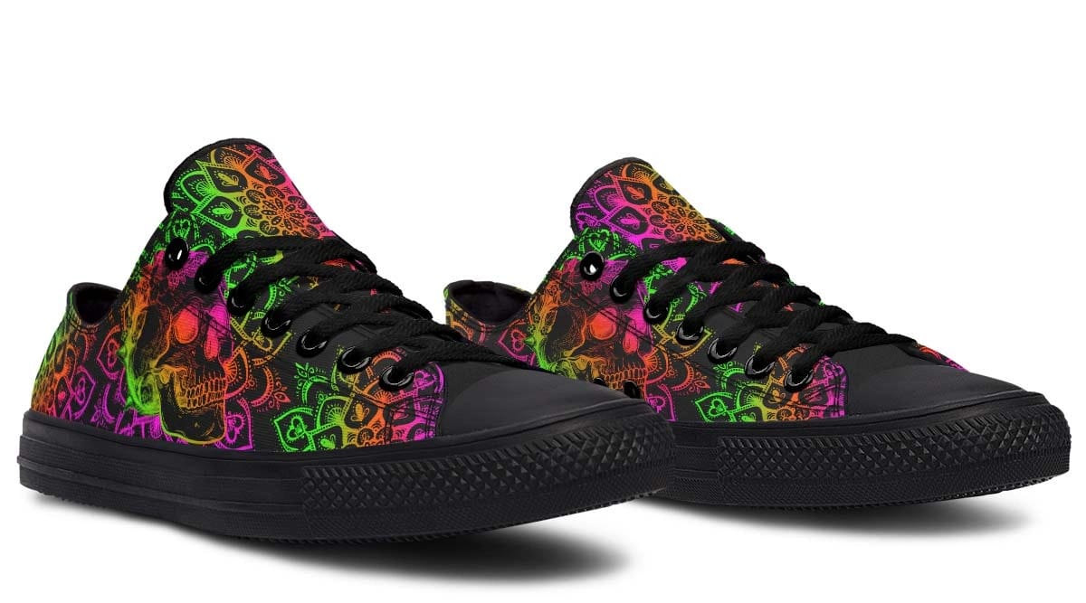 Mandala Skull Rainbow Color Pattern Lowtop Sneaker