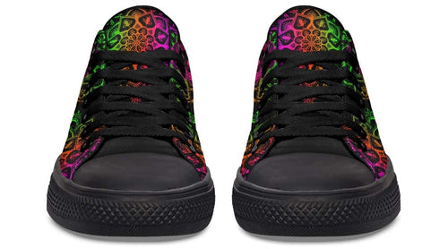 Mandala Skull Rainbow Color Pattern Lowtop Sneaker