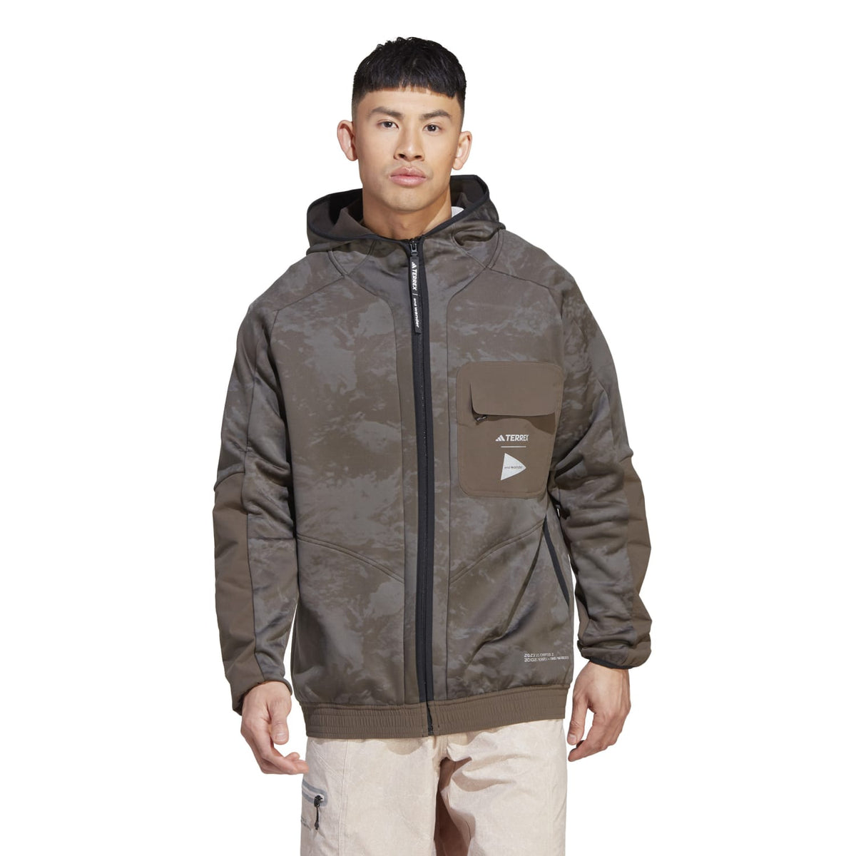 Adidas Terrex Outdoor Men And Wander AWD Mid Jacket Shadow Olive HR7140